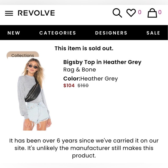 Rag & Bone Bigsby Long Sleeve Mock Neck Top in Heather Grey Size XS NWT $160.00 - Picture 12 of 13